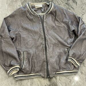 Zara Metallic Gray Bomber Jacket